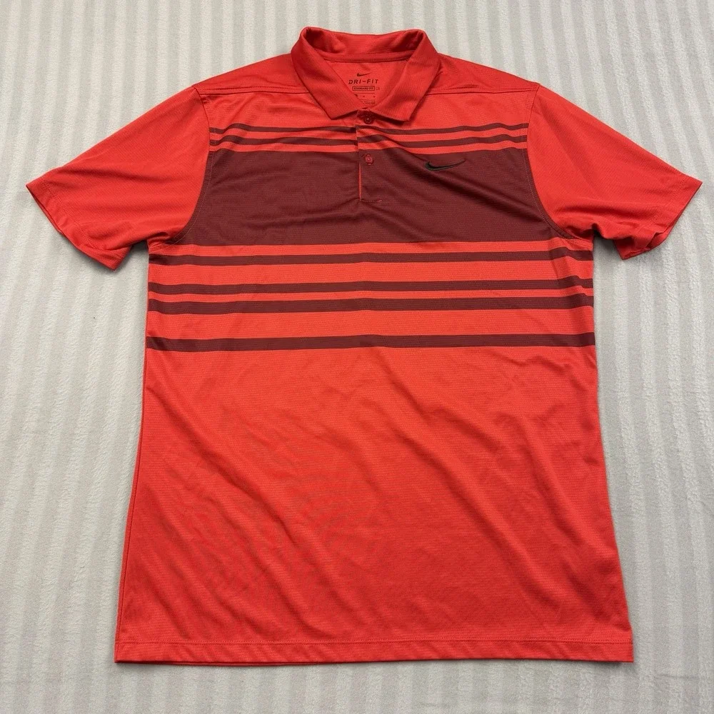 Nike Golf Polo Shirt Standard Fit Dri-Fit Red Men's Size Medium